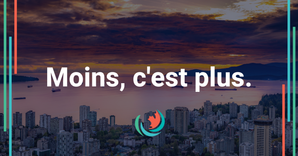 Moins, c’est plus