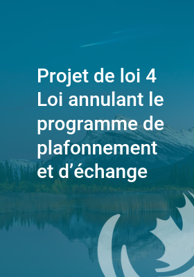 Mémoire concernant le projet de loi 4 de l’Ontario – Loi annulant le programme de plafonnement et d’échange