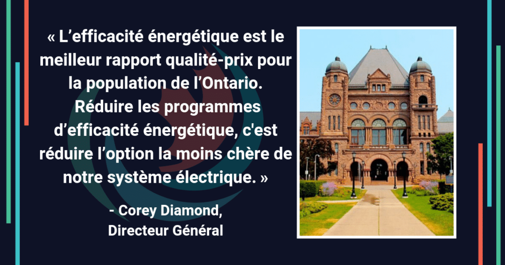 Reaction aux réductions d’efficacité énergétique en ON