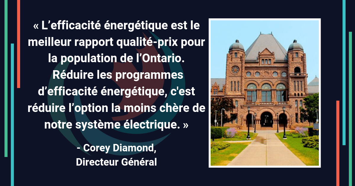 Reaction aux réductions d’efficacité énergétique en ON