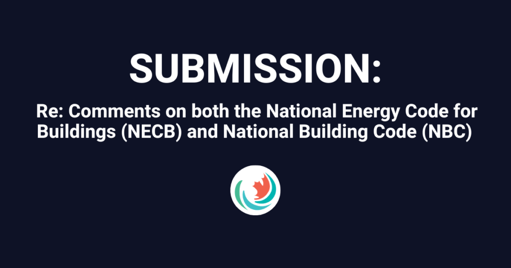Efficiency Canada’s submission to the National Research Council of Canada (NRC)