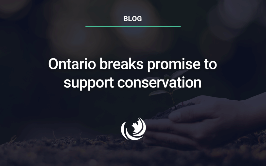 Ontario brise promesse de soutenir la conservation