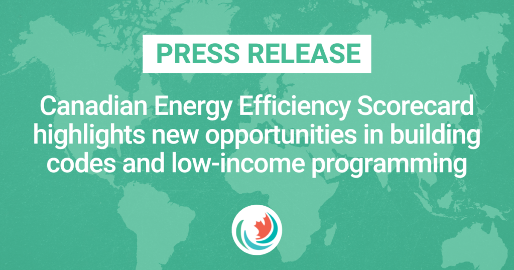 The Canadian Energy Efficiency Scorecard 2022 Press Release