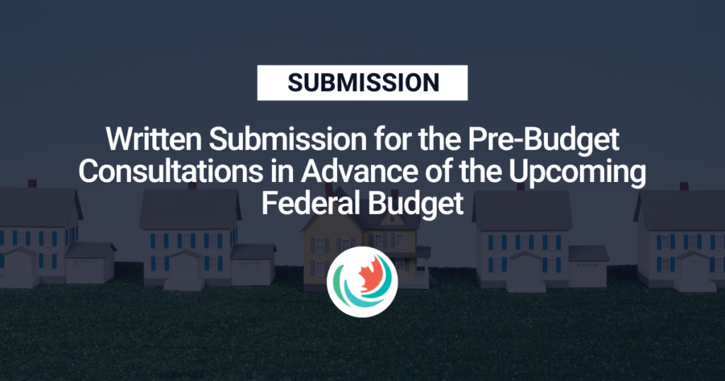 Written Submission for the Pre-Budget Consultations in Advance of the Upcoming Federal Budget