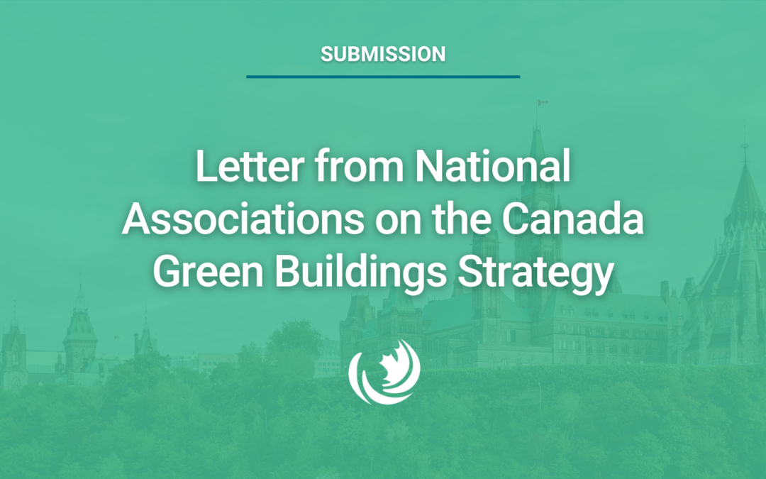 Letter from National Associations on the Canada Green Buildings Strategy