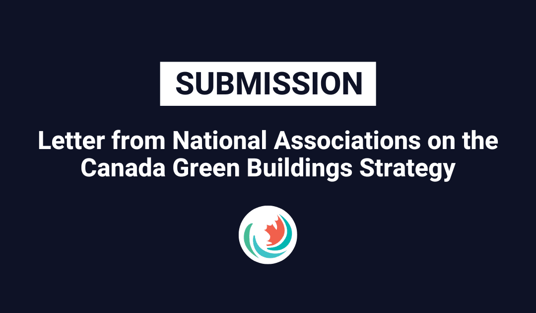 Letter from National Associations on the Canada Green Buildings Strategy